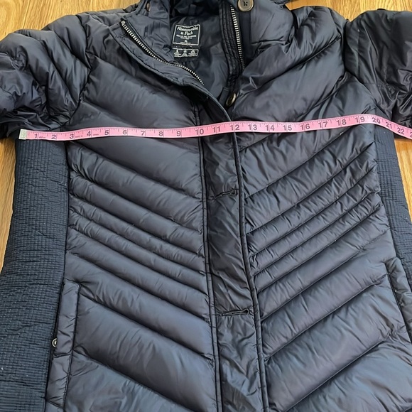 Abercrombie & Fitch Navy Blue Down Longline Puffer Jacket Sz XL - Picture 3 of 11
